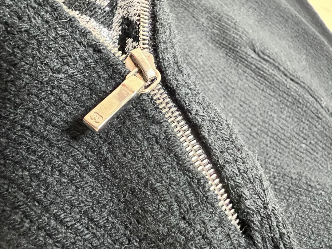 【匿名配送 美品】CHANEL シャネル サイドダブルジップニットスカート XS