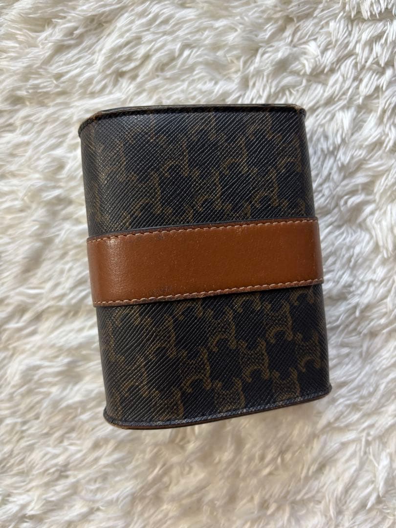 CELINE 三つ折り財布 ダークブラウン - メルカリ