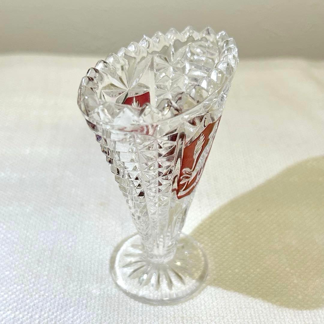 HOFBAUER 花瓶 西ドイツ製 クリスタルガラス 小鳥柄 - メルカリ