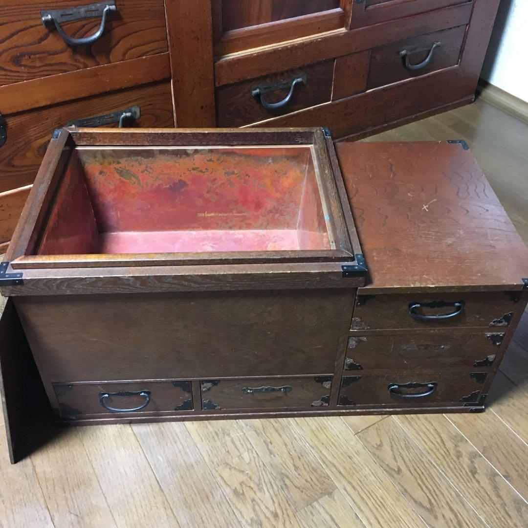 木製長火鉢　角火鉢　古道具 アンティーク　囲炉裏 木製長火鉢 角火鉢 古道具 アンティーク 囲炉裏 お値下げしました