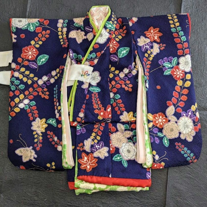 静] 市松人形 12号サイズの着物と長襦袢のセット [静] 市松人形 10