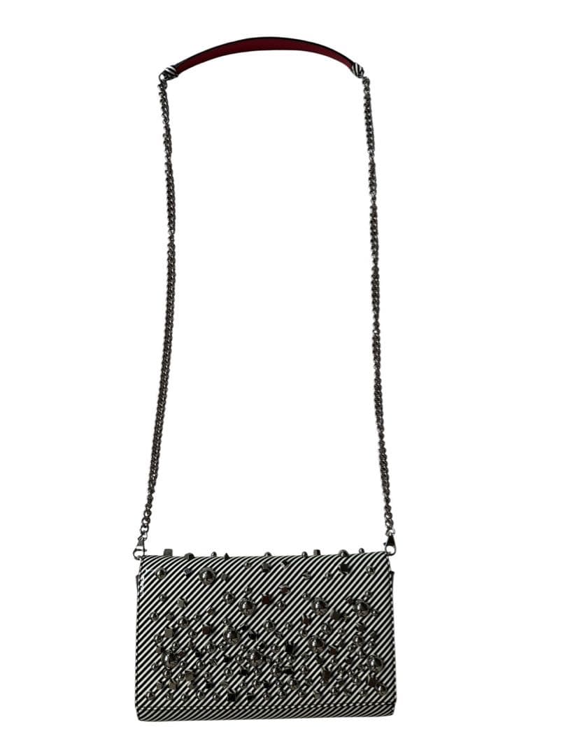 クリスチャン　ルブタン ストライプデザイン パーティーバッグ