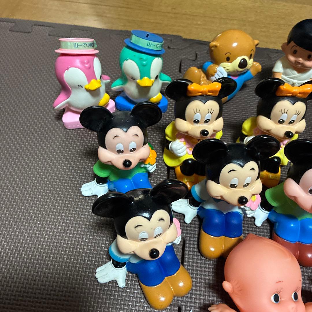 超希少ディズニーレトロ　ソフビ貯金箱ミッキーマウスキューピー山一三菱ワリコー三洋
