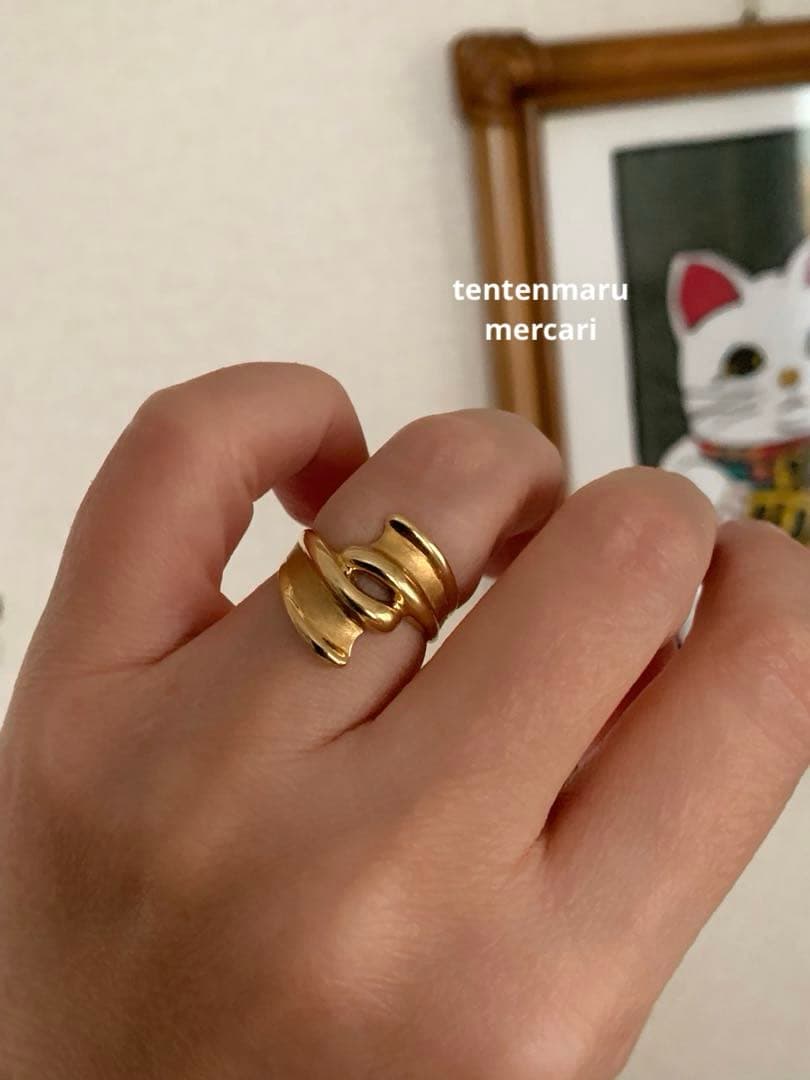 直*子様 ジュエリーマキ ☆ K18 ワイドツイストリング ☆ 幅広地金リング