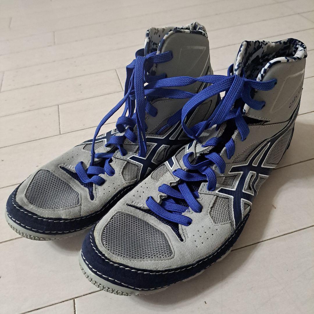 CAEL V7.0 レスリングシューズ。ボクシングシューズ グレー/ブルー アシックス レスリングシューズ CAEL V7.0 CAEL V7.0 レスリング