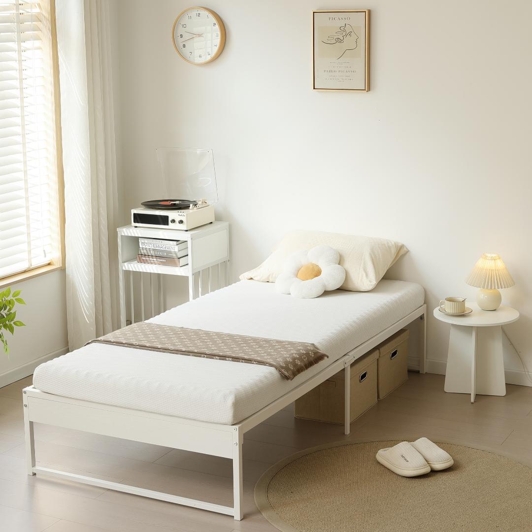 【シングル S】ベッドフレーム パイプベッド シングル ベッド パイプWhite