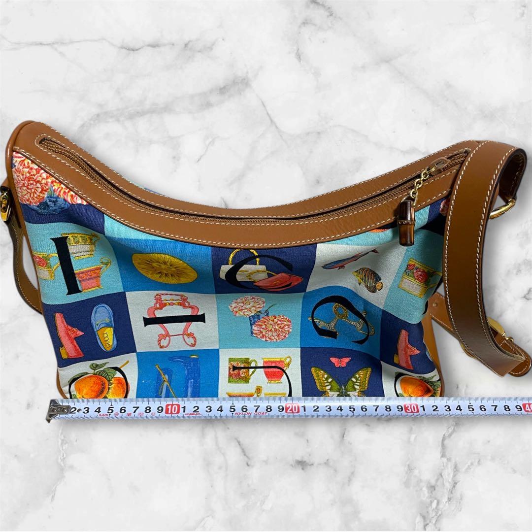 【激レア】GUCCIオールドグッチ シモ ショルダーバッグ バンブー レザー
