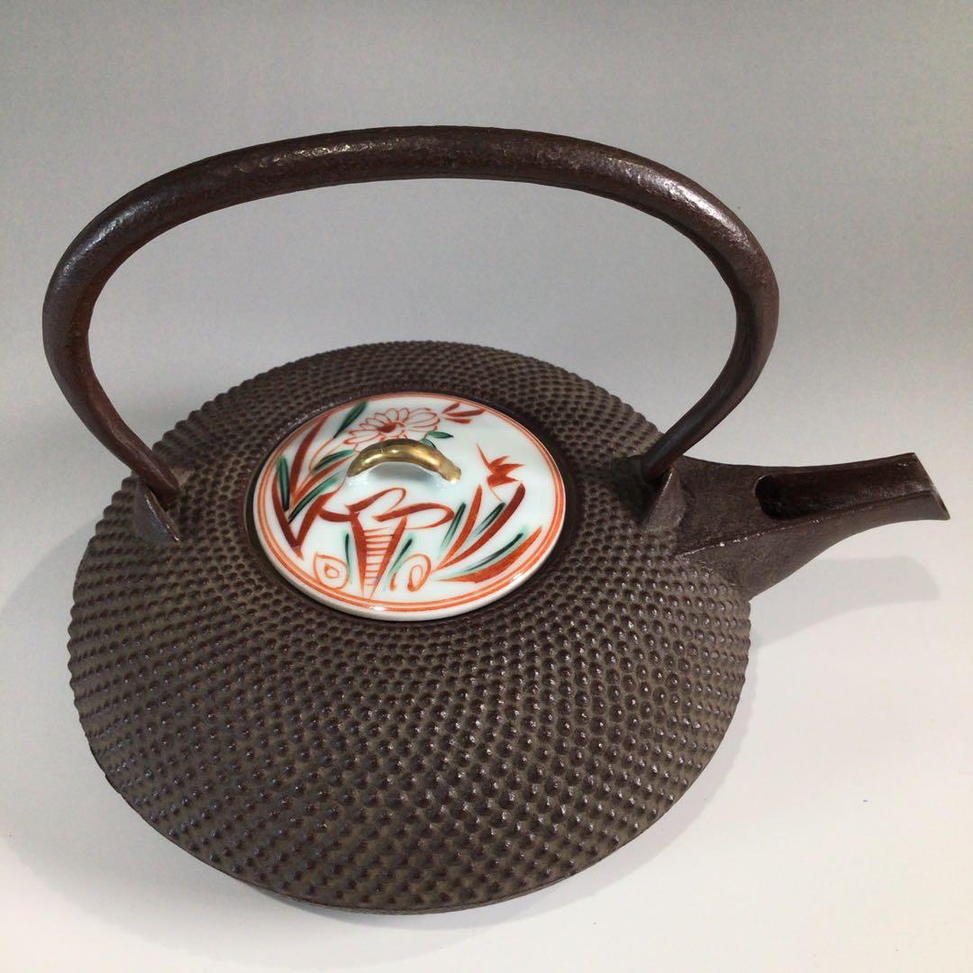 P385 銚子 『釜師 佐藤浄清造』『替蓋付』『平丸霰地紋』 共箱 酒