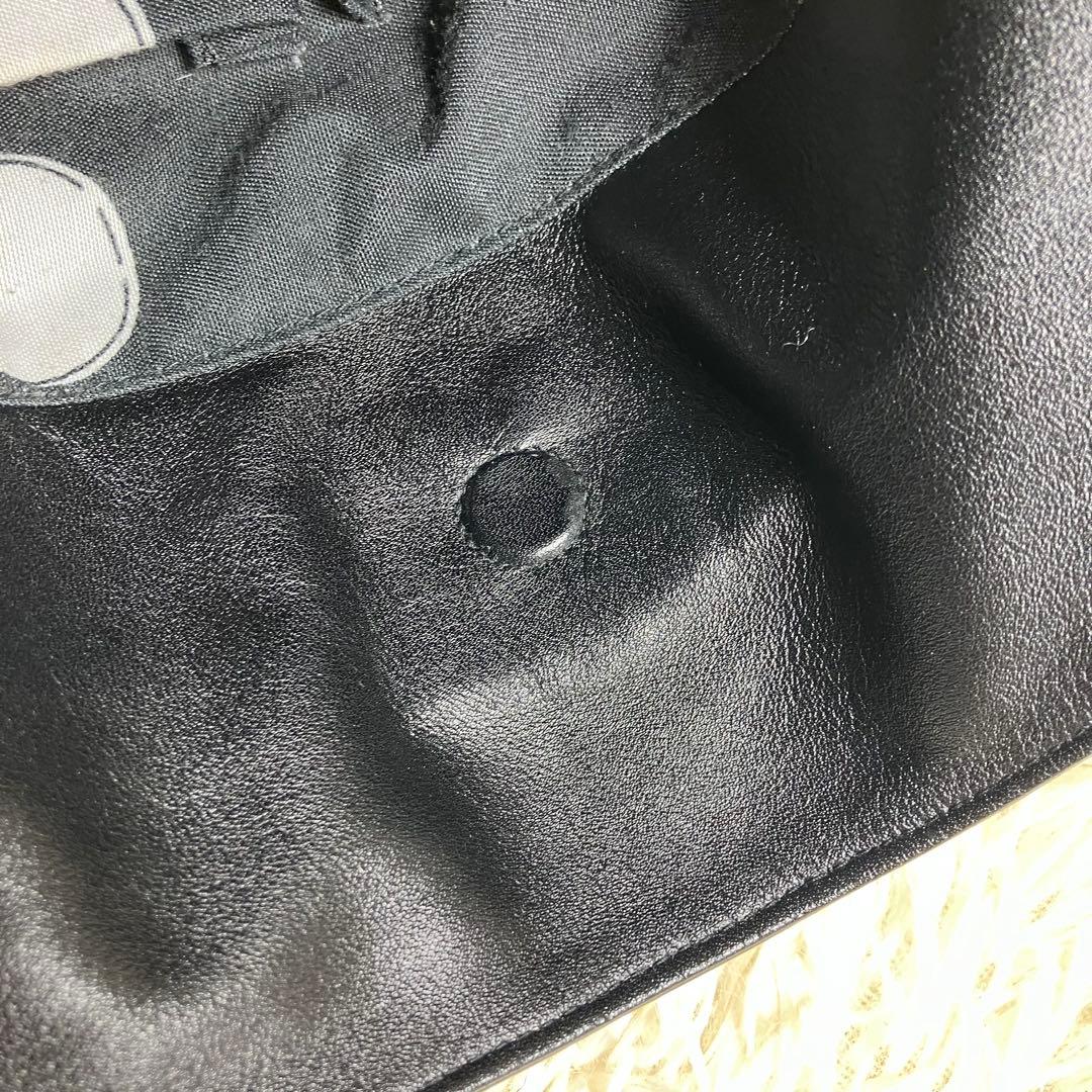 【美品】 シンクビー 巾着 2way ラインストーン レザーブラック