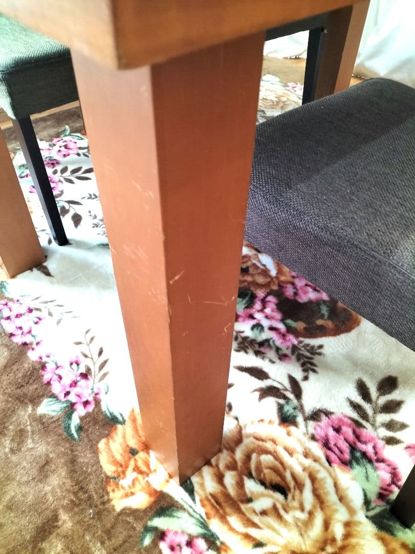 静岡市引き取り 木製ダイニングテーブル と 椅子4脚 セット