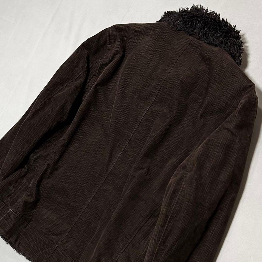 00s フロッキー ファー キルティング ストライプ ライダース お兄系 y2k