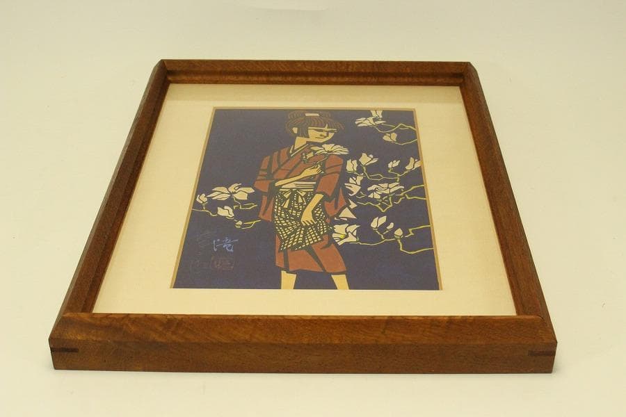 滝平ニ郎 作 木版画「少女」落款 額装 肉筆サイン(ZE444) - メルカリ