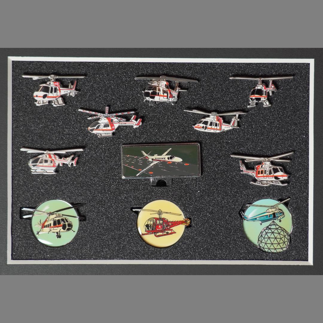 超レア】 朝日航洋 100万飛行時間達成記念 ピンバッジ ヘリコプター 飛行機