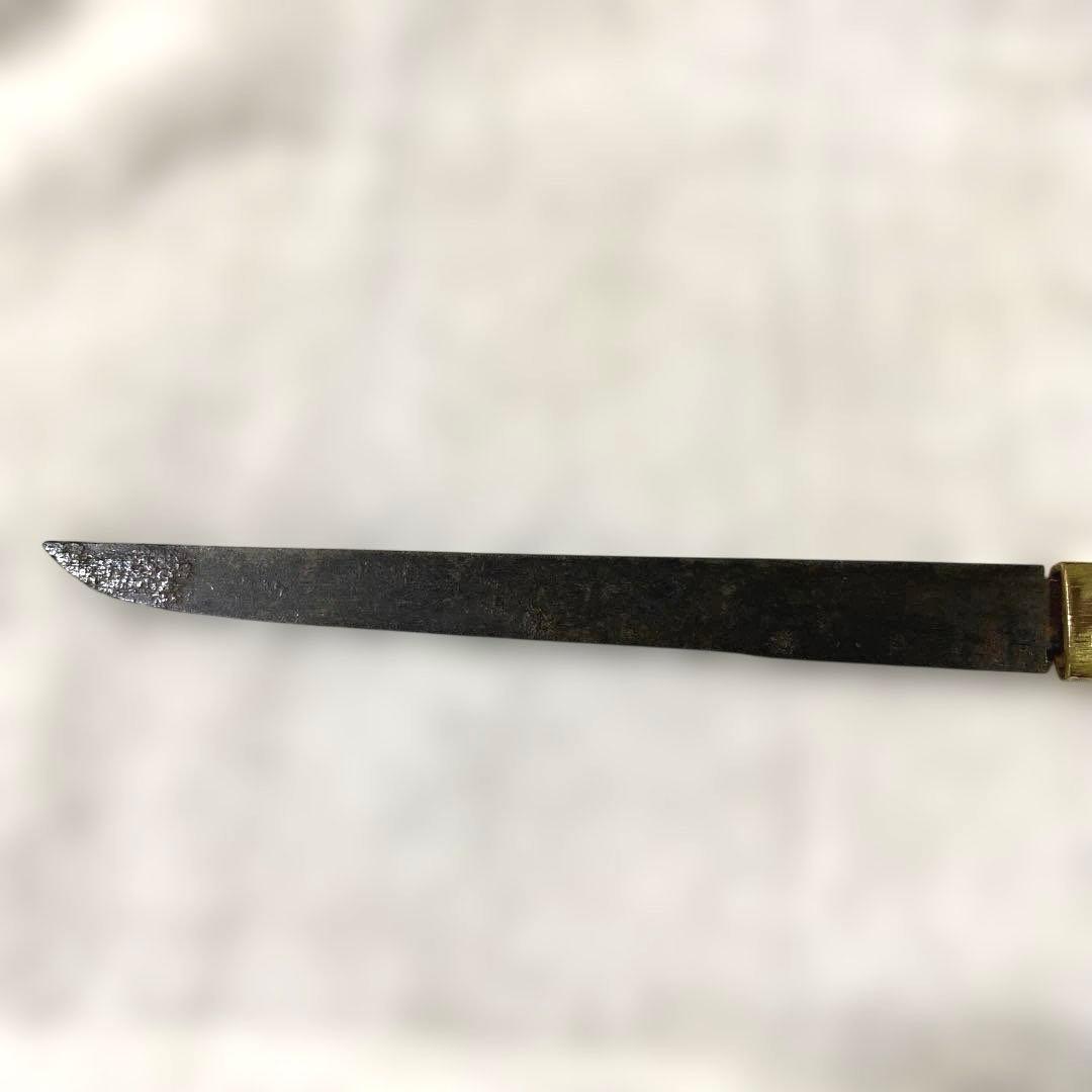 B-39 小柄　在銘　金象嵌　時代物　武具　刀装具　骨董品　美術品　工芸品