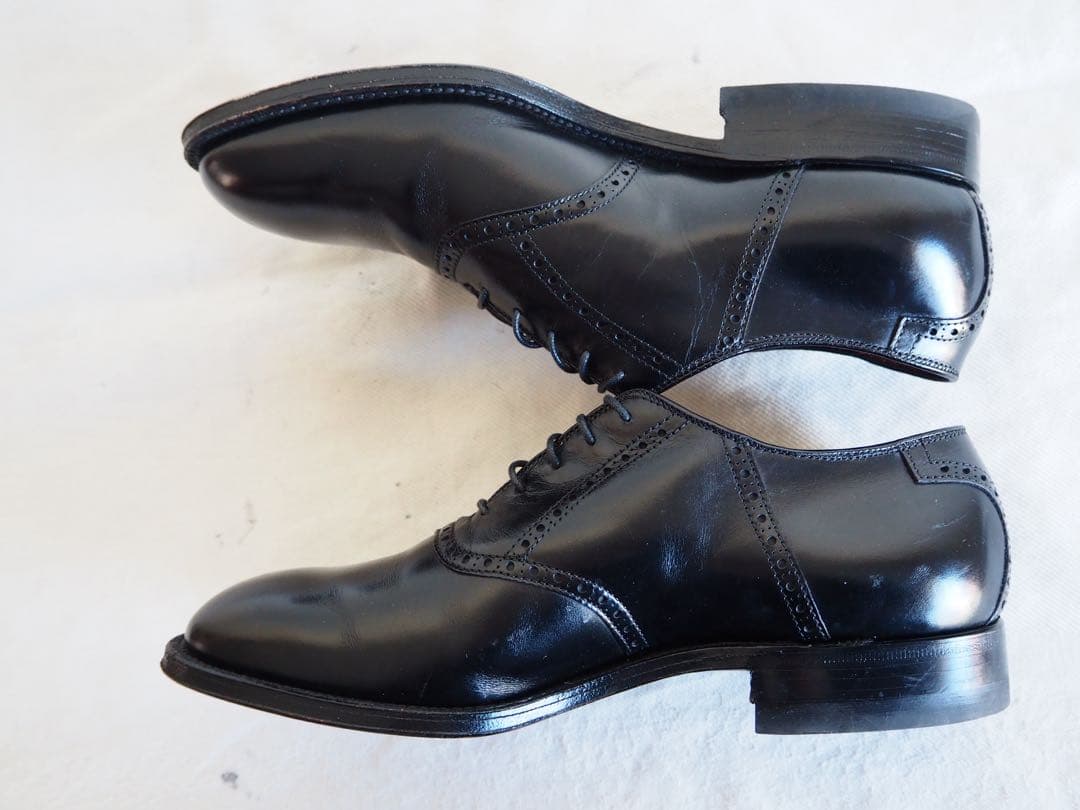 靴 Alden 59957 Black Saddle Shoes