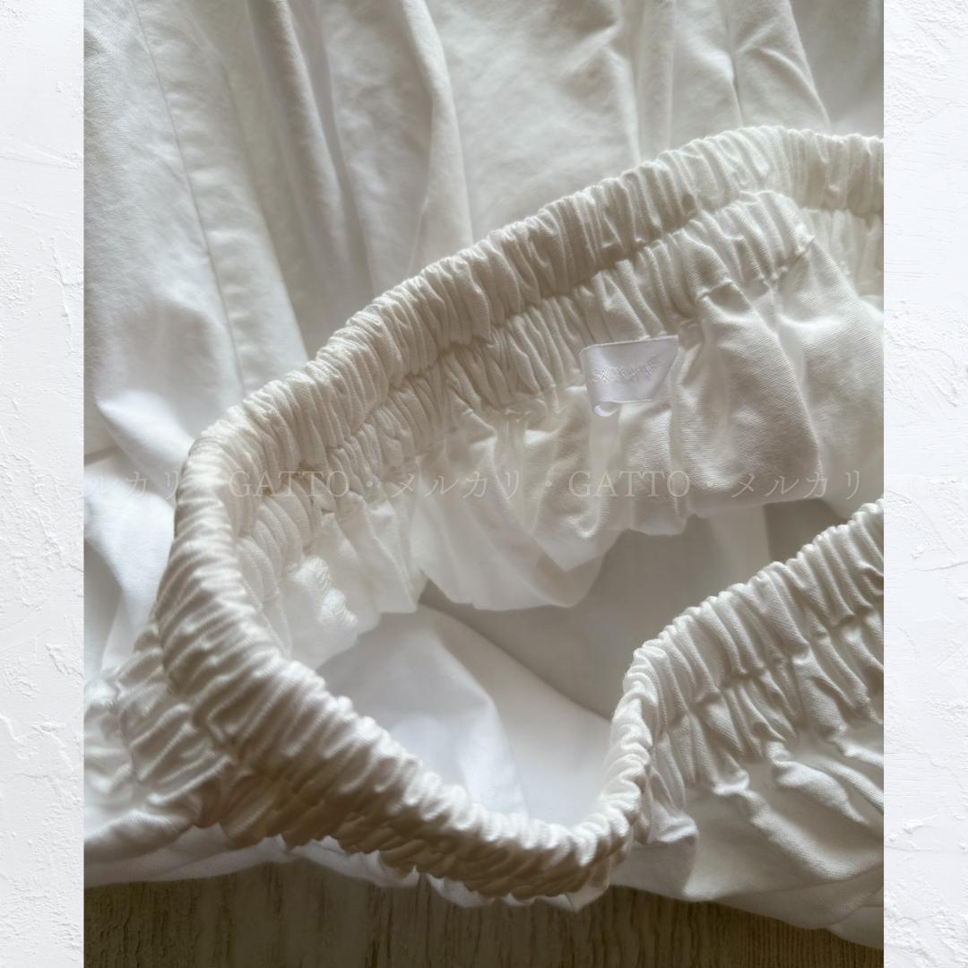 homspun オックス ダブルポケット ギャザースカート ホワイト