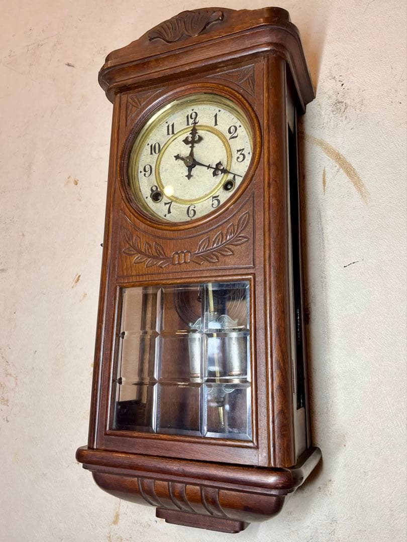 角型　おしゃれ　柱時計　古時計　振り子　ゼンマイ　ボンボン　レトロ　精工舎　大正