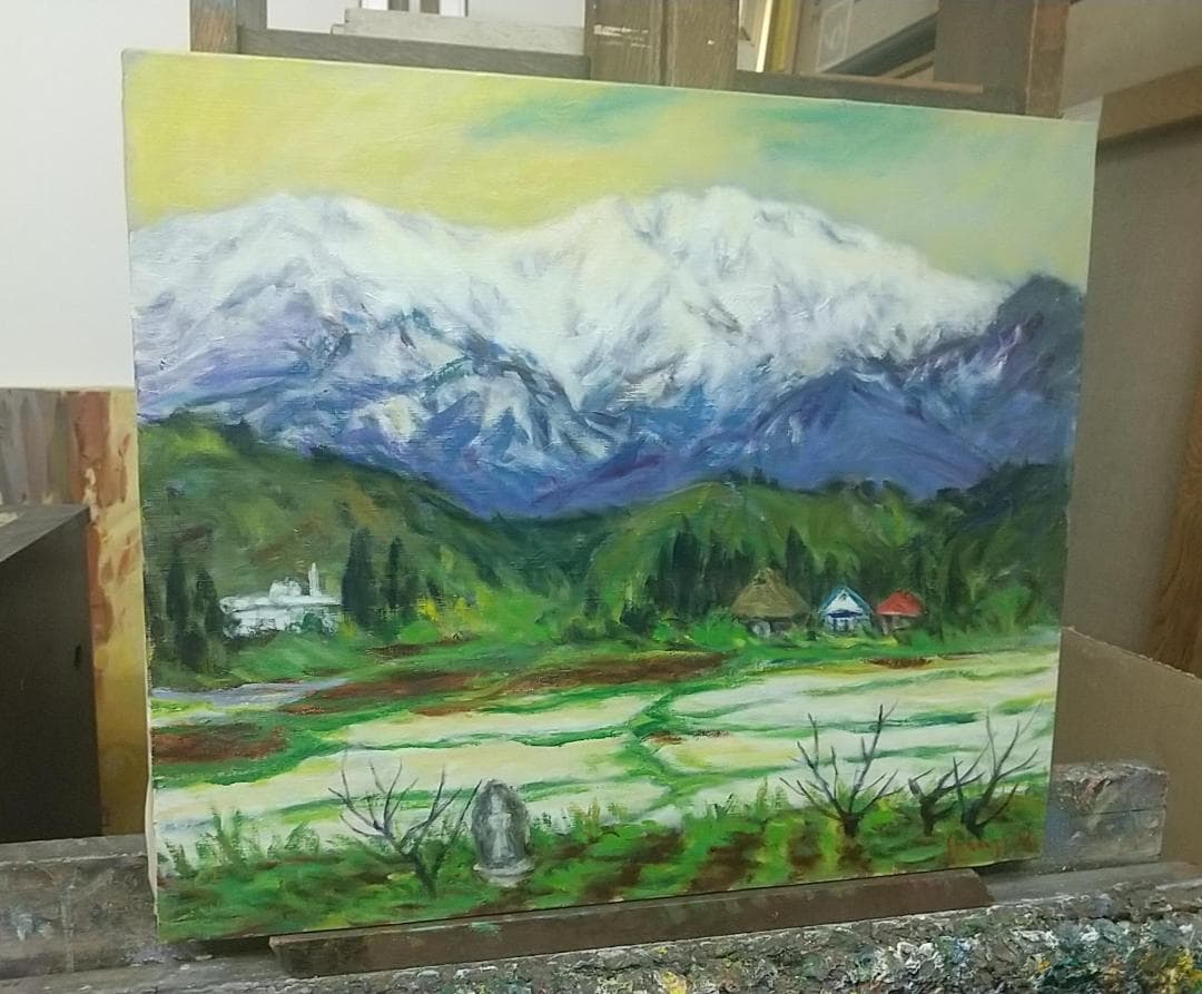 「蔵王山麓」F10 油絵 絵画