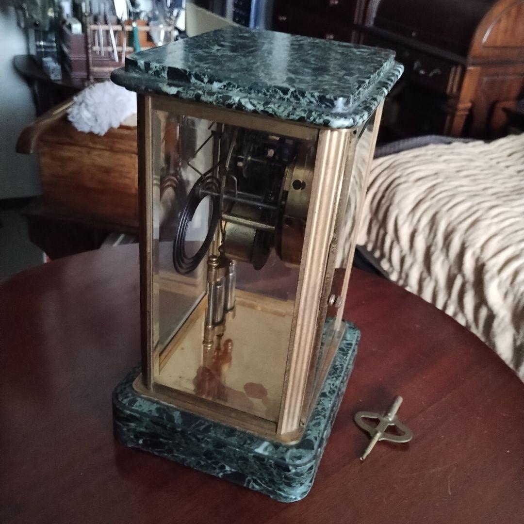 ぬ*.様 アンティーク 精工舎 大理石 4面ガラス 時報打ち 置時計 ゼンマイ