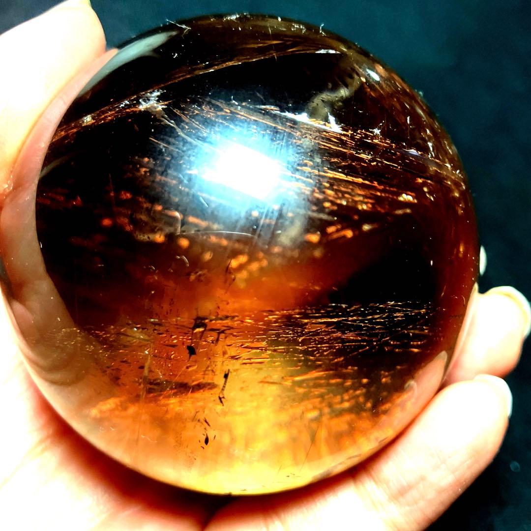 超大玉 64mm ゴールドルチルクォーツ 金針水晶 パワーストーン