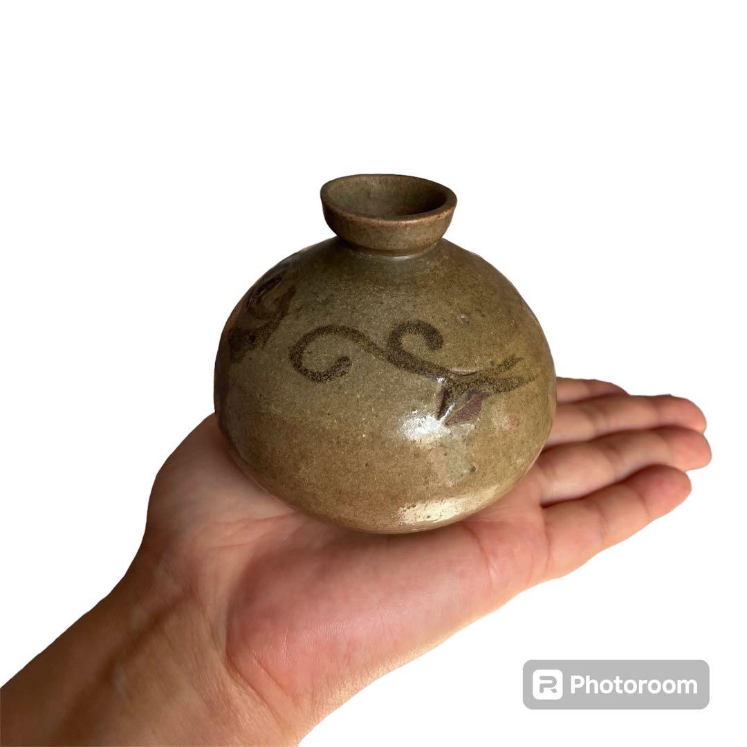 李朝 高麗 前期 徳利 花瓶 鉄絵