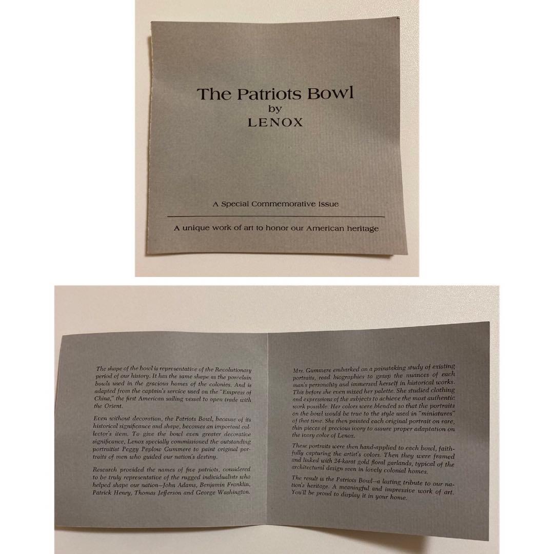 レノックス LENOX 24K 金彩 大統領などパトリオット５人の肖像