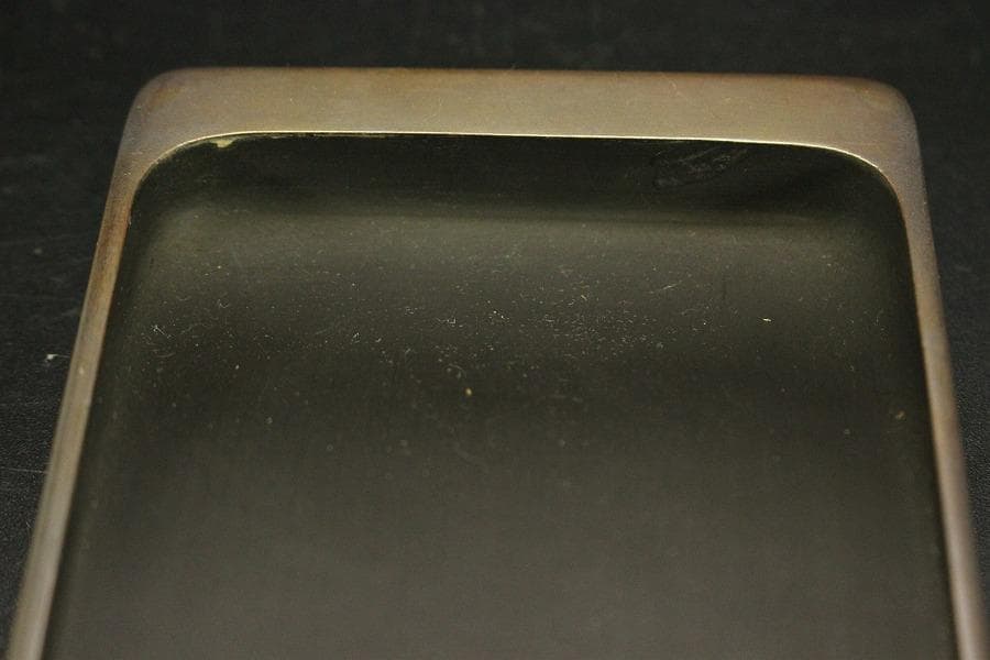 笹蒔絵 板文庫硯 共箱 未使用 文房四宝(A923)