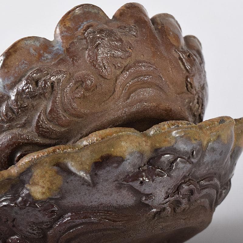 和食器 備前焼 古備前 波千鳥文 手塩皿 五客 C R8360