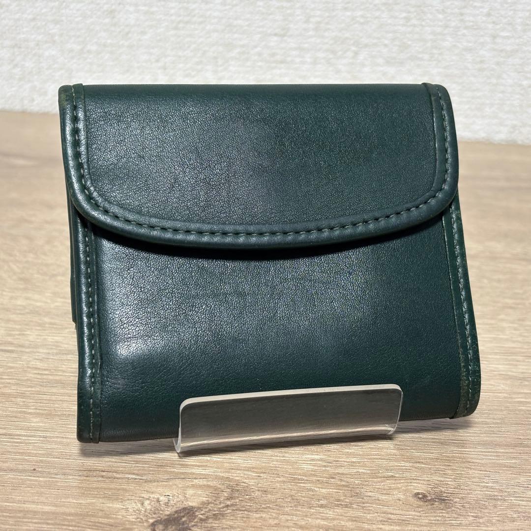 希少　オールドコーチ　COACH 三つ折り財布　コンパクトウォレット　グリーン coachavenue_cm437hg