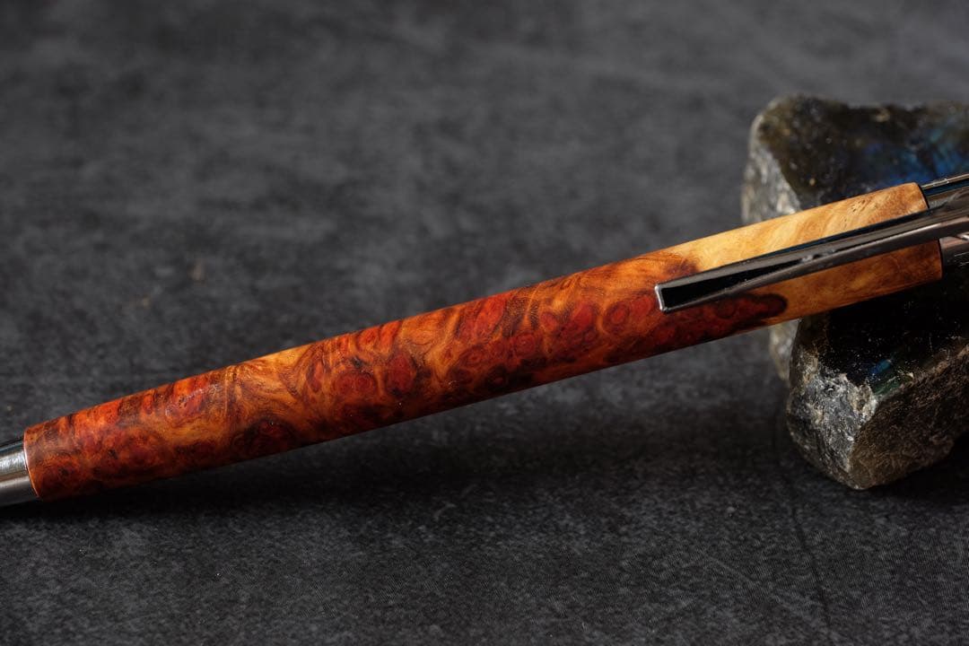 PG5木軸カスタム0174 高村杢工房 製図用シャープペンシル 花梨瘤 紅白