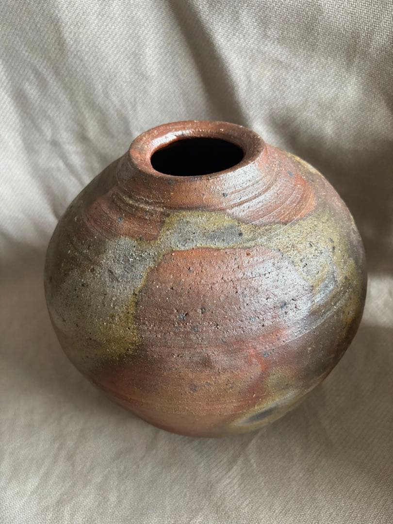 備前焼 藤原陶斎 花瓶 壺