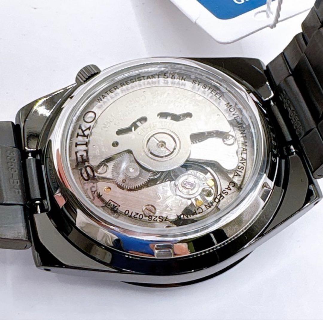 新品未使用 箱付SEIKO 自動巻き 腕時計 防水 裏スケルトン ブラック