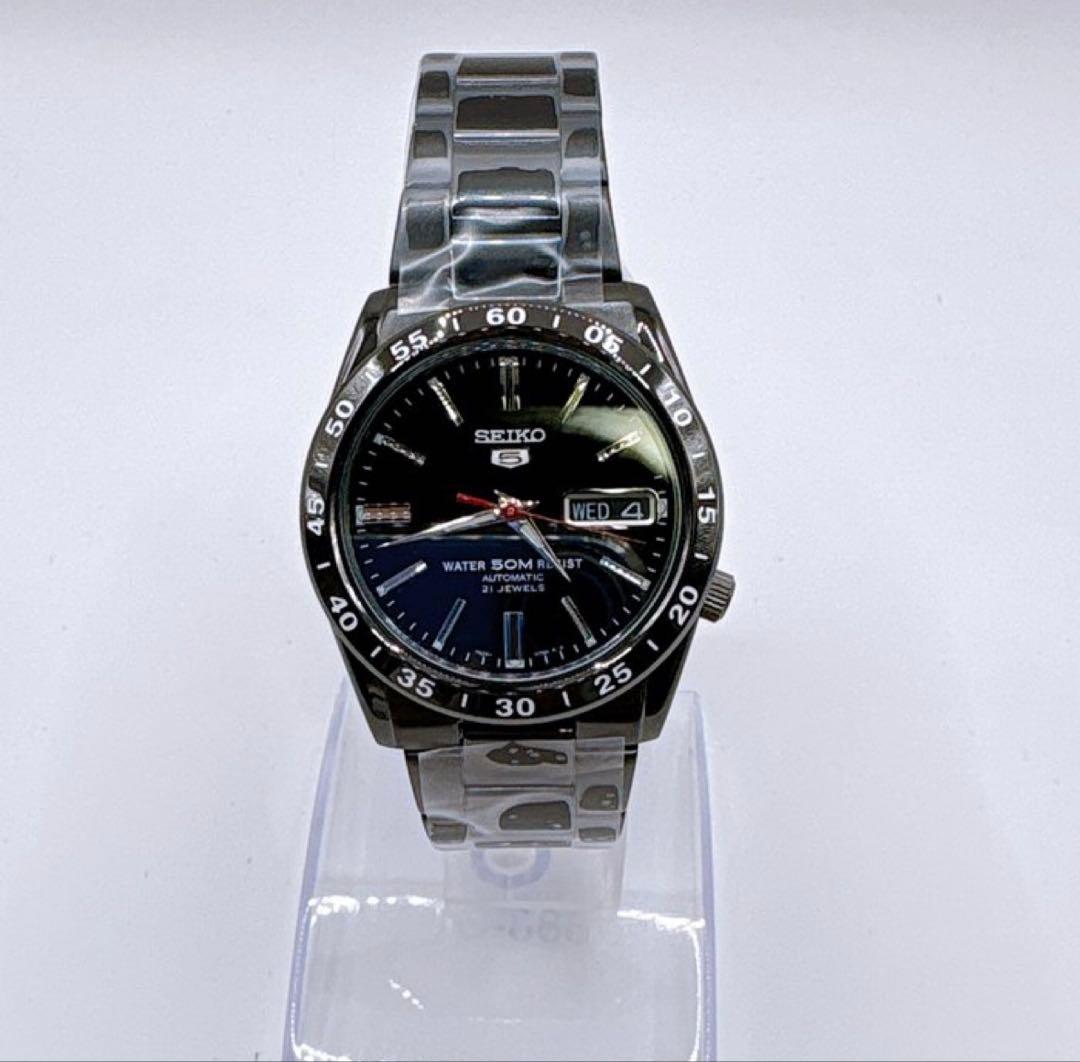 新品未使用 箱付SEIKO 自動巻き 腕時計 防水 裏スケルトン ブラック