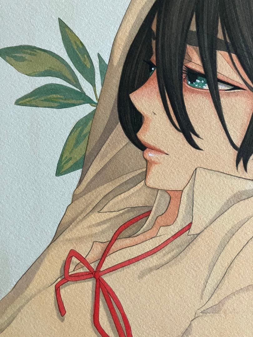 ベロニカ都登 イラスト 原画 水彩画 少年