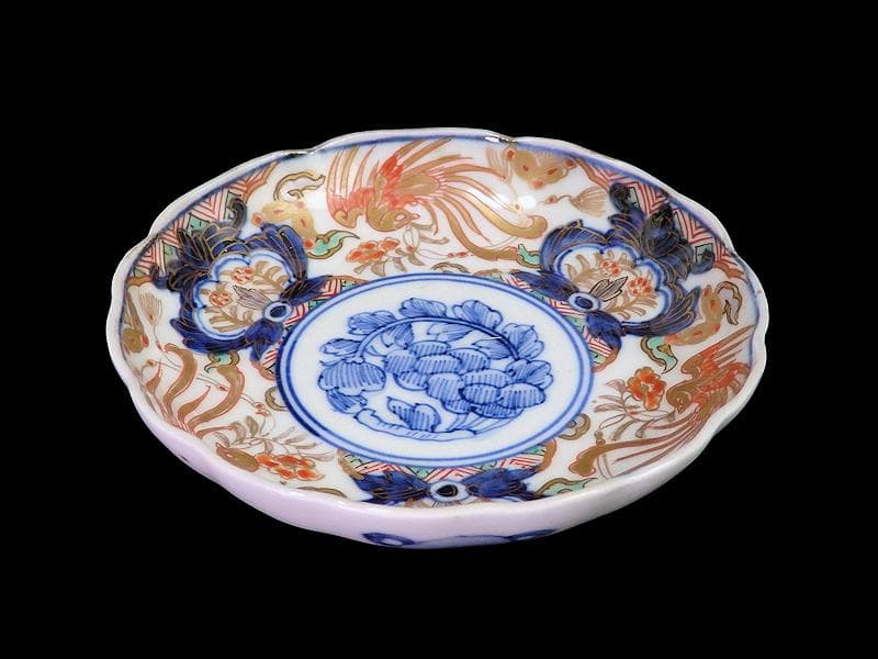 古伊万里 色絵 鳳凰に牡丹の図 4寸皿 5客 C381AS-CZc - メルカリ