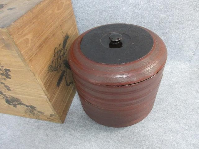 木製ケヤキ三段食籠桐箱付き [B25800] - メルカリ