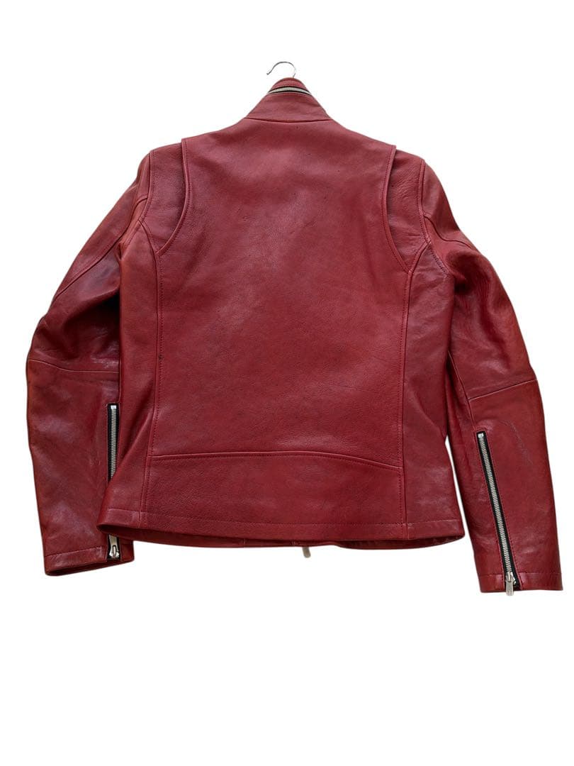 希少カラー noid ラムベジタブルWライダースジャケット レッド - メルカリ