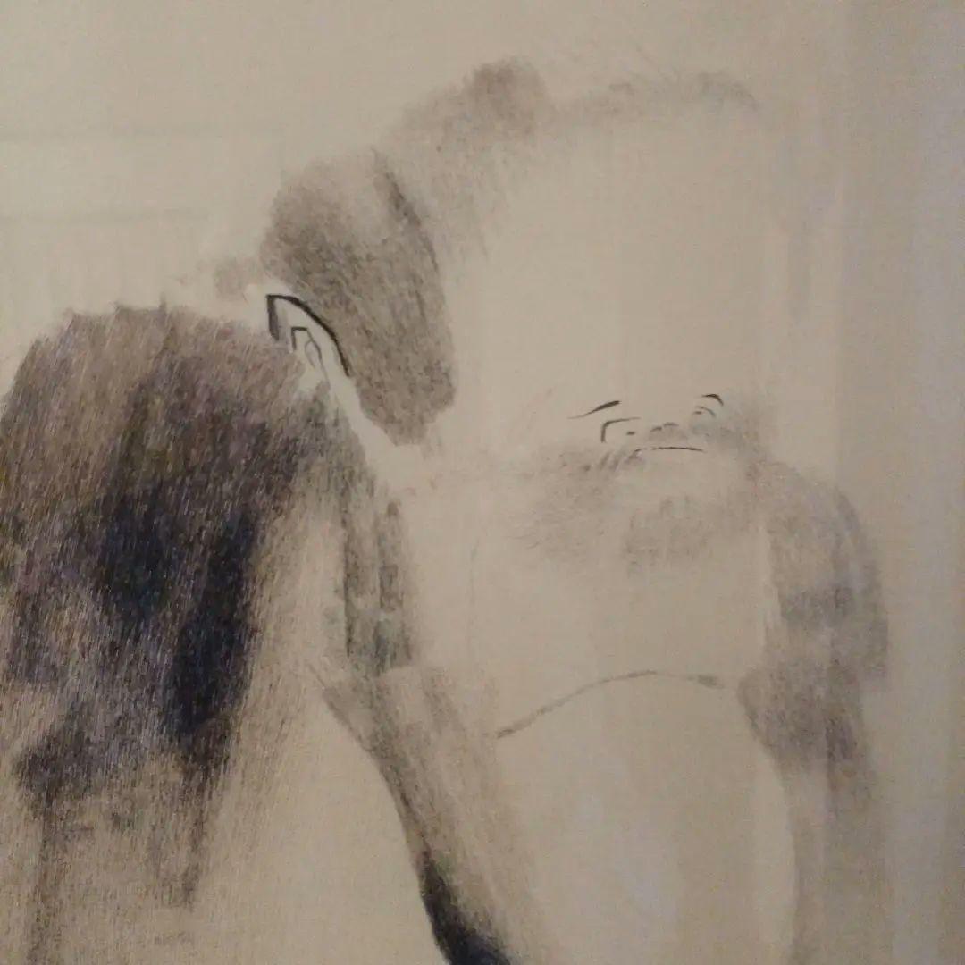 大幅値下げ　額装品　水墨画風　刺繍作品　蘇州大師　王麗華作　「梁楷　溌墨仙人」