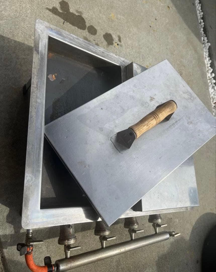 LPガス用、二連餃子焼き器　業務用