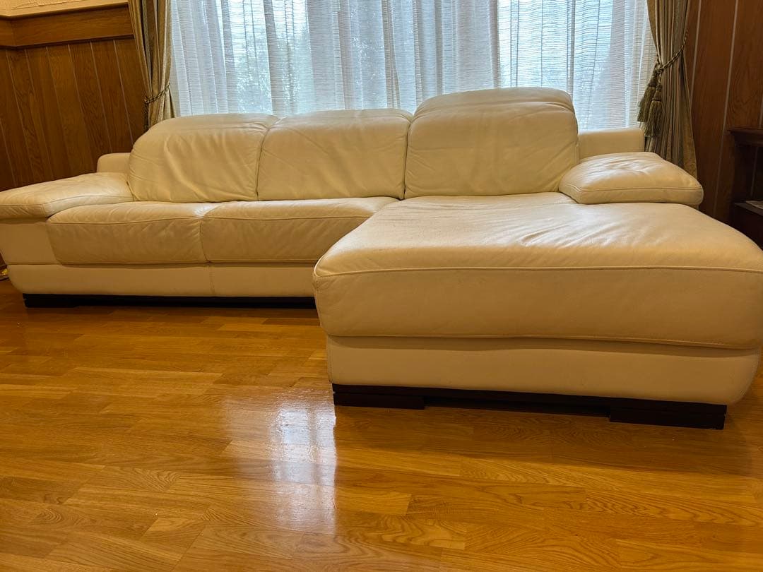 ② IDC大塚家具 L/S Comfort-08 カウチソファ 総本革 2/2