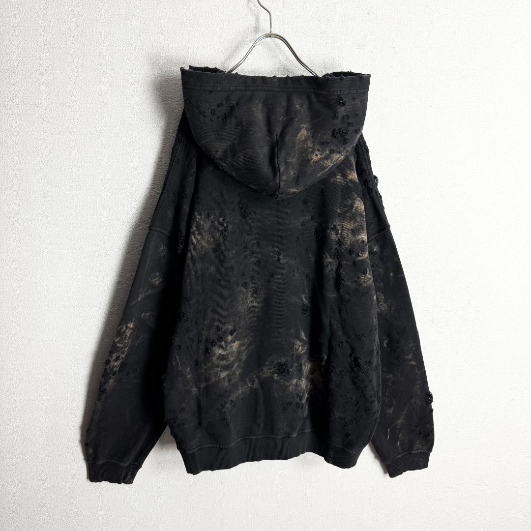 【新品☆完売モデル☆入手不可☆ダメージ】ディーゼル ウォッシュ加工 刺繍パーカー