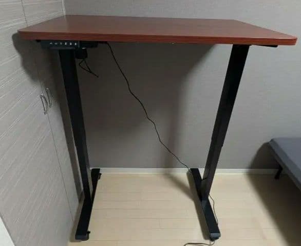 FLEXISPOTスタンディングデスクEF1脚-黒 天板-マホガニー100*60