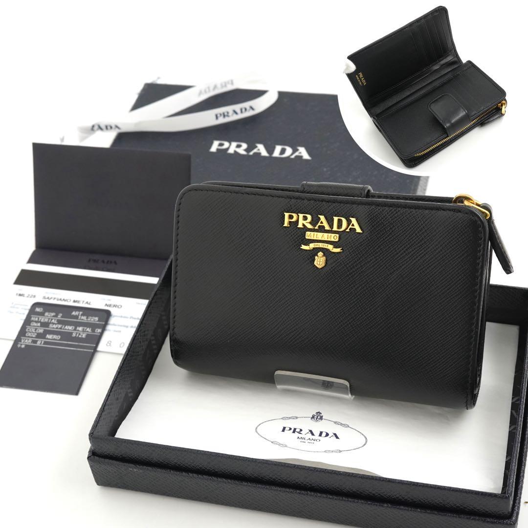 ✨プレゼント梱包✨ PRADA ミニ財布 サフィアーノレザー L字