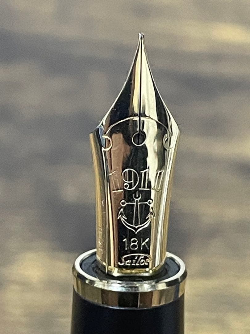 筆記確認済美品梨地18k 備品あり字幅MF セーラー万年筆