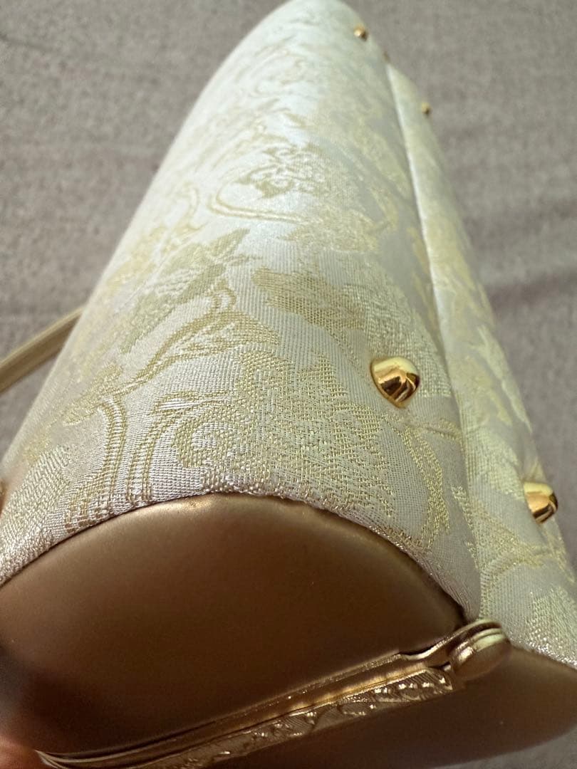 成人式⭐︎アイボリー 花柄 和装用バッグ 草履セット　used