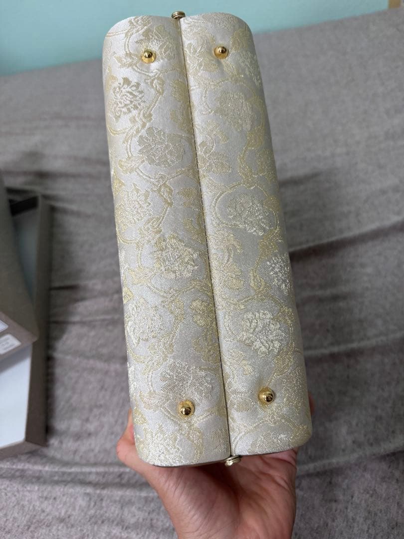 成人式⭐︎アイボリー 花柄 和装用バッグ 草履セット　used