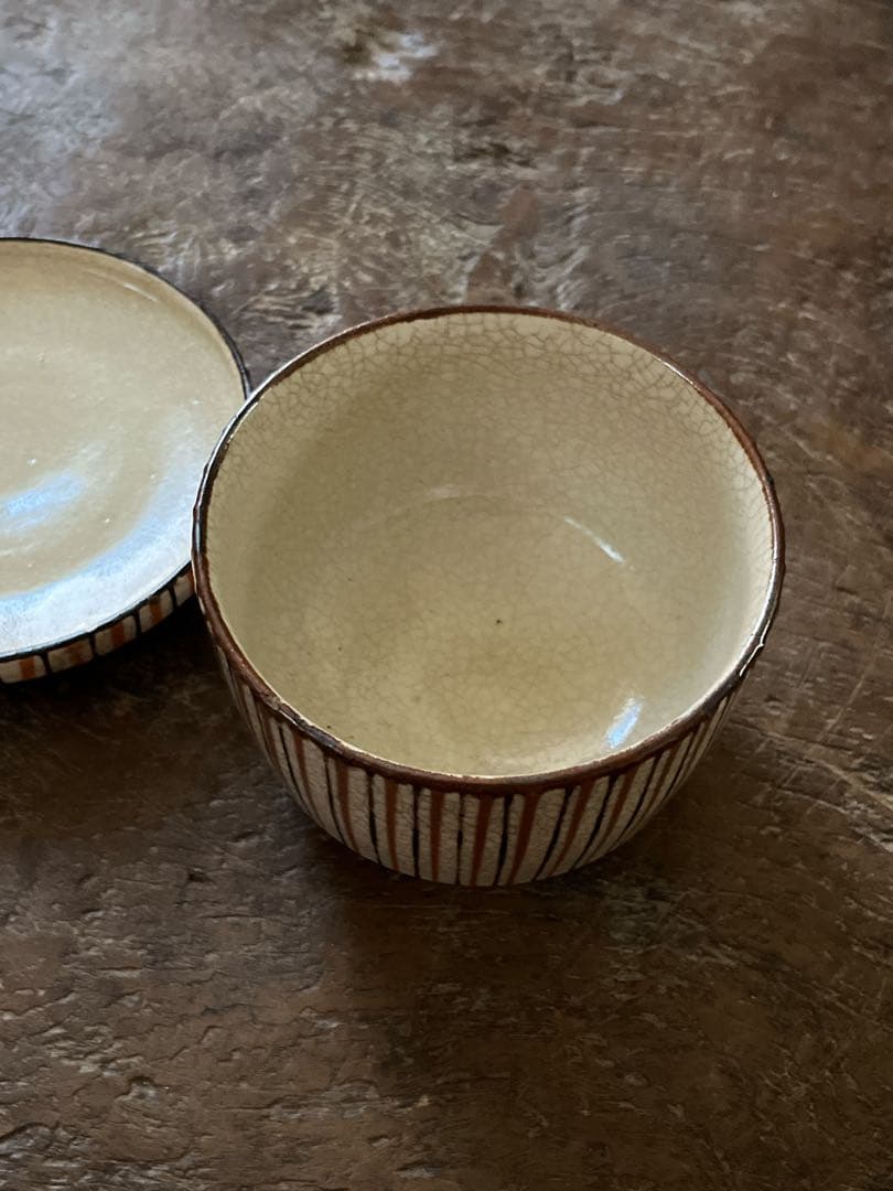 麦藁手　古瀬戸　幕末　蓋付き向付