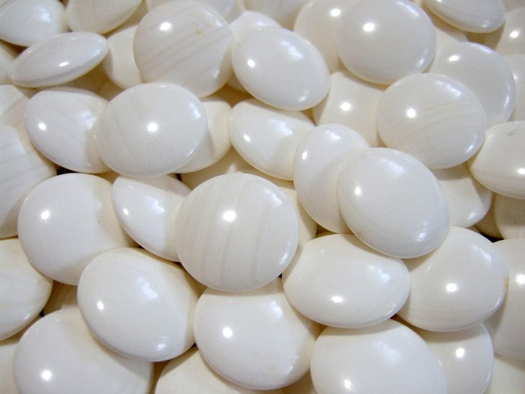 蛤碁石 那智黒石 30号碁石 白184個 黒182個 碁筍 / 囲碁