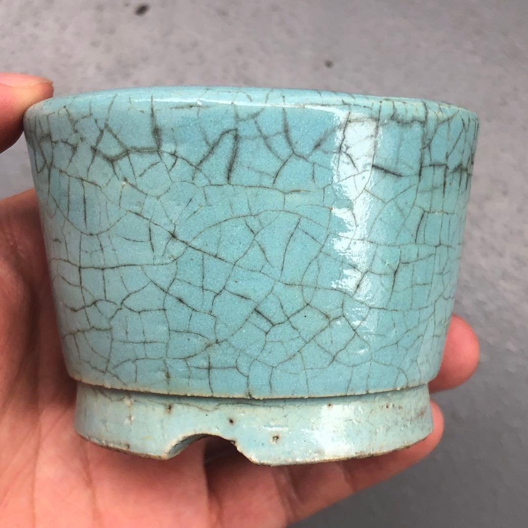 391.峯生 丸鉢3点 盆栽鉢 植木鉢 8*5.5cm