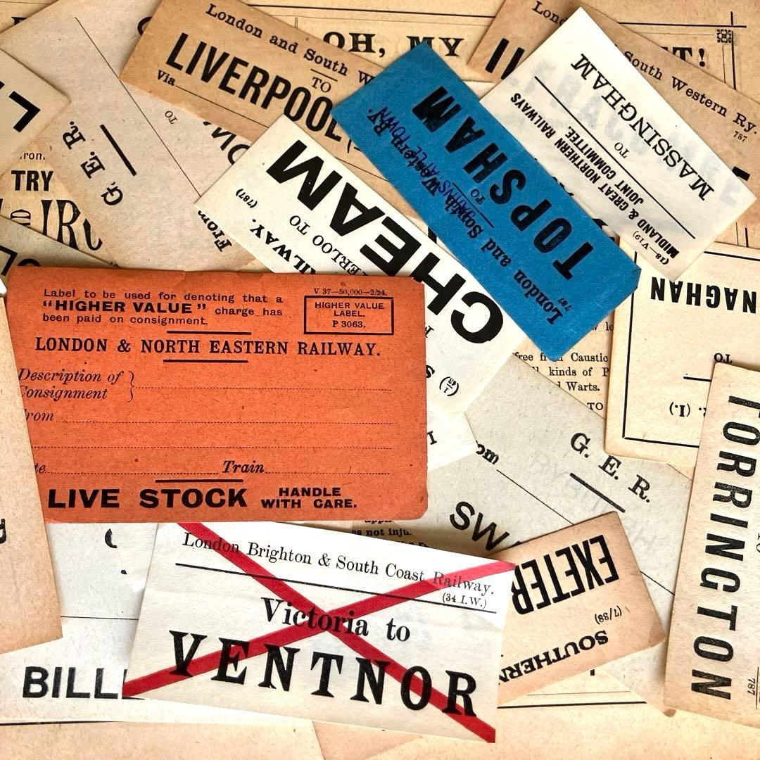 海外 ヴィンテージ 荷物 ラベル 20枚☆ ジャンクジャーナル 蚤の市